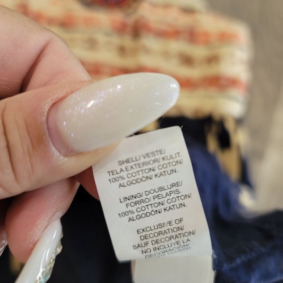 Lucky Brand Beaded embroidered Neckline Ikat Southwestern Dress Rodeo size 5 - Picture 3 of 6